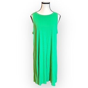Women’s XXL Kelly Green Ribbed Knit Sleeveless Sheath Dress 18 20 2XL 2X